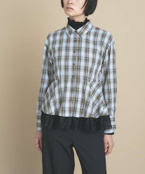 cloenc(クロエンス)の「【手洗い可】レースペプラムブラウス(シャツ/ブラウス・レディース・ピンク/ブラウン系その他2/カーキ系1・02)」の7枚目の写真