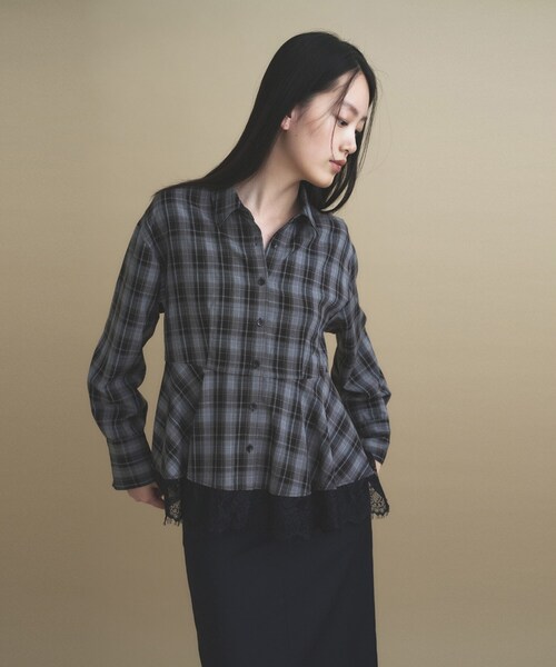 cloenc(クロエンス)の「【手洗い可】レースペプラムブラウス(シャツ/ブラウス・レディース・ピンク/ブラウン系その他2/カーキ系1・02)」の20枚目の写真