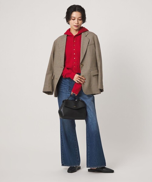 green label relaxing(グリーンレーベルリラクシング)の「【別注】<FAITH MILLS>フード カーディガン(カーディガン/ボレロ・レディース・レッド/オフホワイト/ブラウン・FREE)」の6枚目の写真