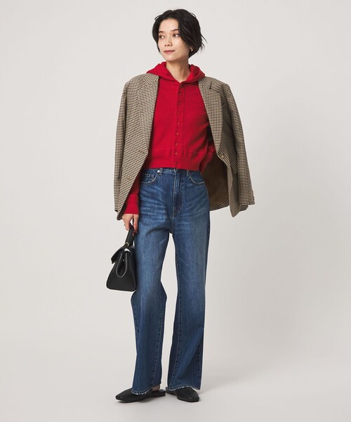 green label relaxing(グリーンレーベルリラクシング)の「【別注】<FAITH MILLS>フード カーディガン(カーディガン/ボレロ・レディース・レッド/オフホワイト/ブラウン・FREE)」の7枚目の写真