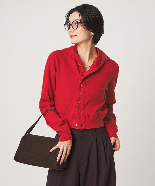 green label relaxing(グリーンレーベルリラクシング)の「【別注】<FAITH MILLS>フード カーディガン(カーディガン/ボレロ・レディース・レッド/オフホワイト/ブラウン・FREE)」の8枚目の写真