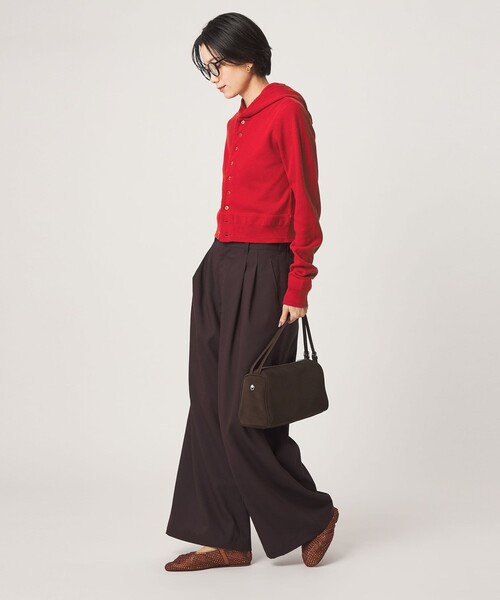 green label relaxing(グリーンレーベルリラクシング)の「【別注】<FAITH MILLS>フード カーディガン(カーディガン/ボレロ・レディース・レッド/オフホワイト/ブラウン・FREE)」の10枚目の写真