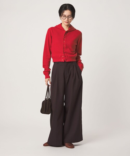 green label relaxing(グリーンレーベルリラクシング)の「【別注】<FAITH MILLS>フード カーディガン(カーディガン/ボレロ・レディース・レッド/オフホワイト/ブラウン・FREE)」の11枚目の写真