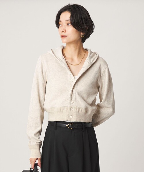 green label relaxing(グリーンレーベルリラクシング)の「【別注】<FAITH MILLS>フード カーディガン(カーディガン/ボレロ・レディース・レッド/オフホワイト/ブラウン・FREE)」の12枚目の写真