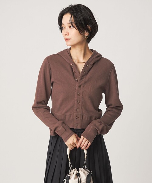green label relaxing(グリーンレーベルリラクシング)の「【別注】<FAITH MILLS>フード カーディガン(カーディガン/ボレロ・レディース・レッド/オフホワイト/ブラウン・FREE)」の16枚目の写真