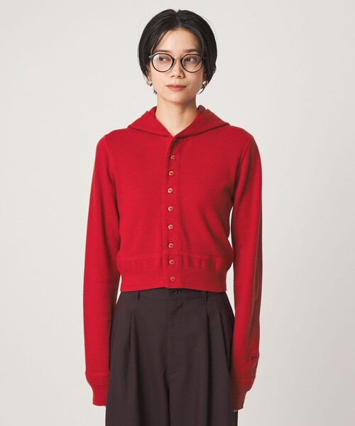 green label relaxing(グリーンレーベルリラクシング)の「【別注】<FAITH MILLS>フード カーディガン(カーディガン/ボレロ・レディース・レッド/オフホワイト/ブラウン・FREE)」の20枚目の写真