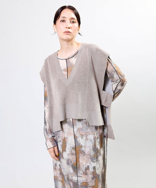 OSMOSIS(オズモーシス)の「プリントチュールメローワンピース(ワンピース・レディース・ブルー/グリーン/ベージュ・ONE SIZE)」の9枚目の写真