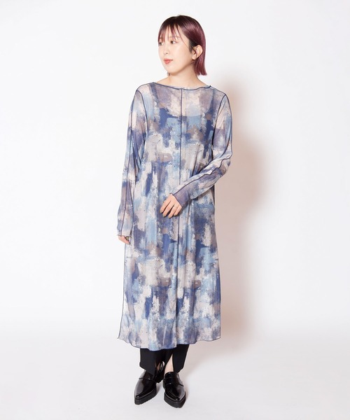 OSMOSIS(オズモーシス)の「プリントチュールメローワンピース(ワンピース・レディース・ブルー/グリーン/ベージュ・ONE SIZE)」の12枚目の写真
