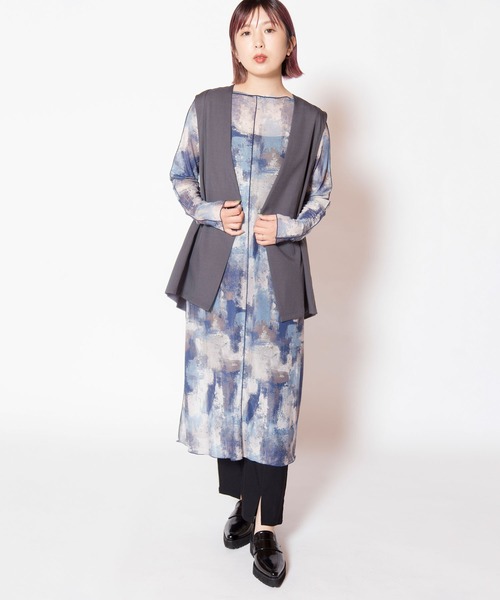 OSMOSIS(オズモーシス)の「プリントチュールメローワンピース(ワンピース・レディース・ブルー/グリーン/ベージュ・ONE SIZE)」の15枚目の写真