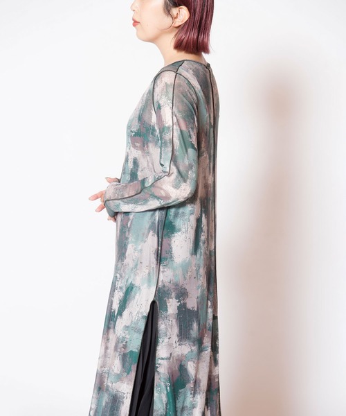 OSMOSIS(オズモーシス)の「プリントチュールメローワンピース(ワンピース・レディース・ブルー/グリーン/ベージュ・ONE SIZE)」の18枚目の写真
