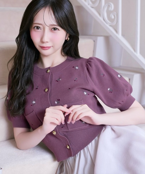 WILLSELECTION(ウィルセレクション)の「モチーフ刺繍カーディガン(カーディガン/ボレロ・レディース・ブラウン/ブラック/オフホワイト/ラベンダー/グレー/ピンク/ホワイト系その他/ボルドー・FREE)」の8枚目の写真