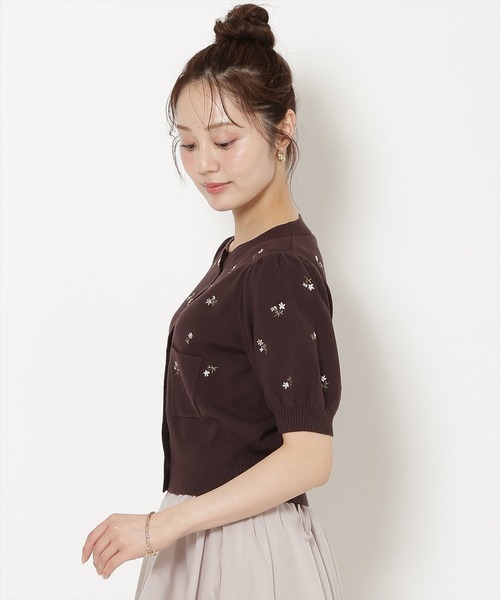 WILLSELECTION(ウィルセレクション)の「モチーフ刺繍カーディガン(カーディガン/ボレロ・レディース・ブラウン/ブラック/オフホワイト/ラベンダー/グレー/ピンク/ホワイト系その他/ボルドー・FREE)」の12枚目の写真
