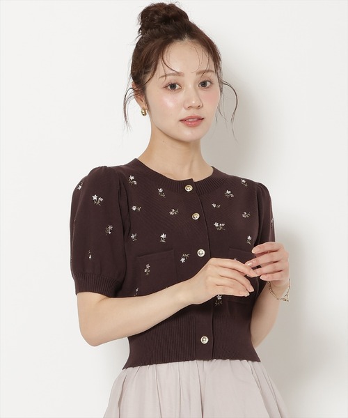 WILLSELECTION(ウィルセレクション)の「モチーフ刺繍カーディガン(カーディガン/ボレロ・レディース・ブラウン/ブラック/オフホワイト/ラベンダー/グレー/ピンク/ホワイト系その他/ボルドー・FREE)」の11枚目の写真
