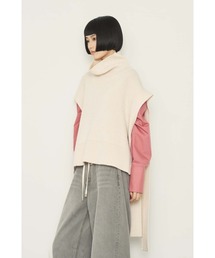 レイヤードニットベスト