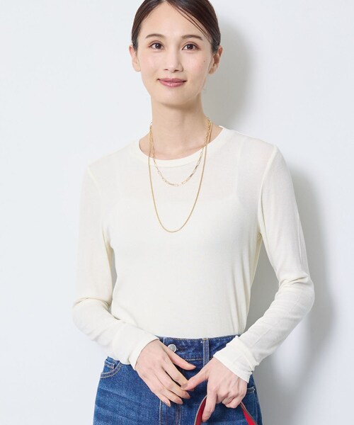 Reflect（リフレクト）の「【インナーに◎】クルーネックプルオーバー（Tシャツ/カットソー・レディース・ホワイト/ブラック・15 /13/11/09/07）」の3枚目の写真