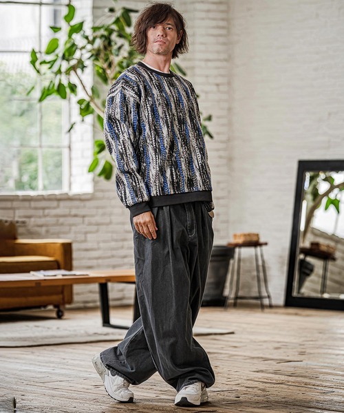 CAMBIO(カンビオ)の「mp15334- Two Tuck Wide Denim Pants ワイドデニムパンツ(AI-262-06)(デニムパンツ・メンズ・ブラック/ネイビー・M/L)」の7枚目の写真