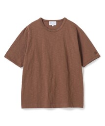 スラブ天竺袖刺繍Tシャツ