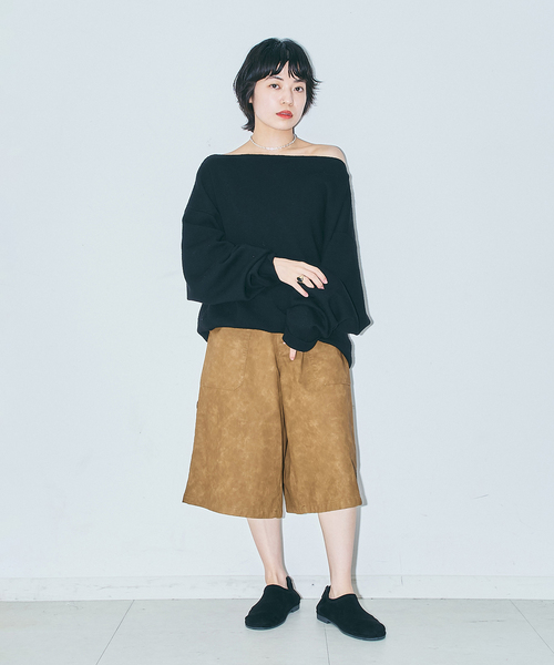CITYSHOP(シティーショップ)の「FAUX LEATHER HALF パンツ(その他パンツ・レディース・ブラウン/キャメル・38/36)」の3枚目の写真