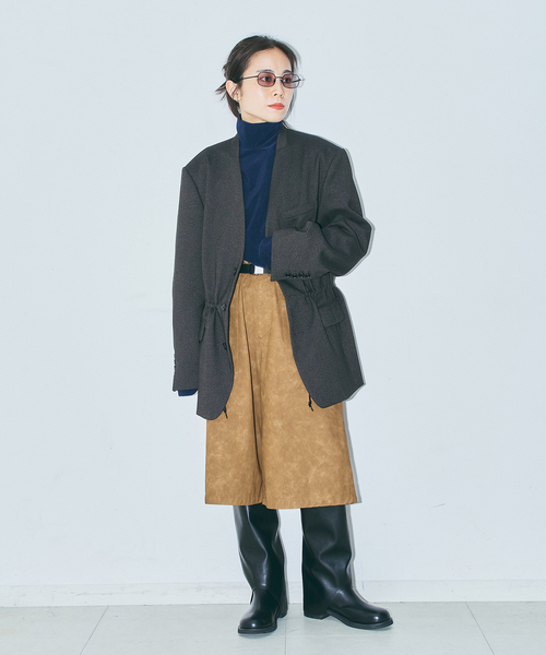 CITYSHOP(シティーショップ)の「FAUX LEATHER HALF パンツ(その他パンツ・レディース・ブラウン/キャメル・38/36)」の4枚目の写真