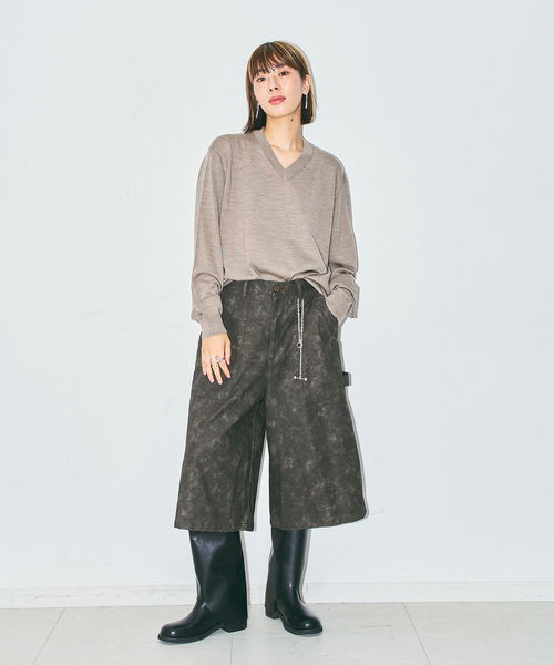 CITYSHOP(シティーショップ)の「FAUX LEATHER HALF パンツ(その他パンツ・レディース・ブラウン/キャメル・38/36)」の7枚目の写真