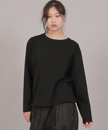 オーバーサイズソフトRネック長袖TシャツRMR-8A18ブラック