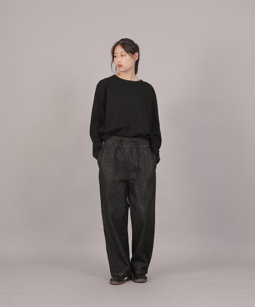 SAINTCREW(セントクルー)の「オーバーサイズソフトRネック長袖TシャツRMR-8A18ブラック(Tシャツ/カットソー・レディース・その他・FREE)」の5枚目の写真
