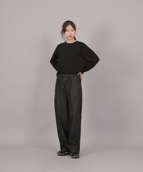 SAINTCREW(セントクルー)の「オーバーサイズソフトRネック長袖TシャツRMR-8A18ブラック(Tシャツ/カットソー・レディース・その他・FREE)」の6枚目の写真
