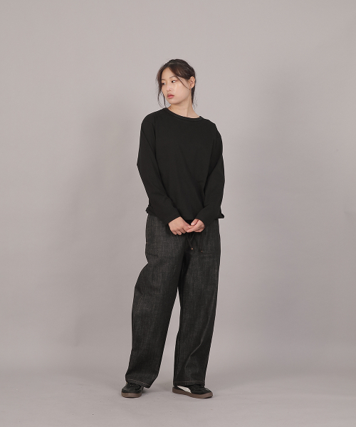 SAINTCREW(セントクルー)の「オーバーサイズソフトRネック長袖TシャツRMR-8A18ブラック(Tシャツ/カットソー・レディース・その他・FREE)」の7枚目の写真