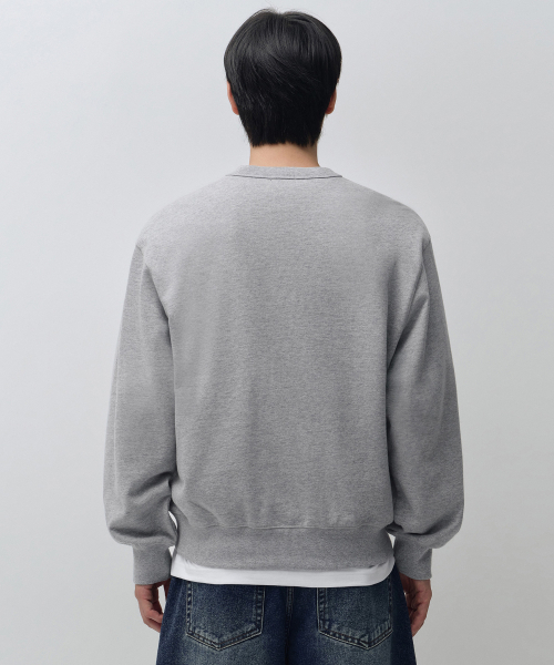 MUSINSA STANDARD（ムシンサスタンダード）の「ヘンリーネックスウェットシャツ [ミディアムグレー]（スウェット・メンズ・その他・LARGE/X-LARGE/SMALL/MEDIUM/2XL/3XL）」の3枚目の写真