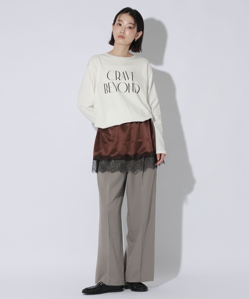 LAKOLE(ラコレ)の「アソートグラフィック長袖 / 1049501(Tシャツ/カットソー・レディース・オフホワイト/チャコール/グレー/ブラウン・FREE)」の5枚目の写真