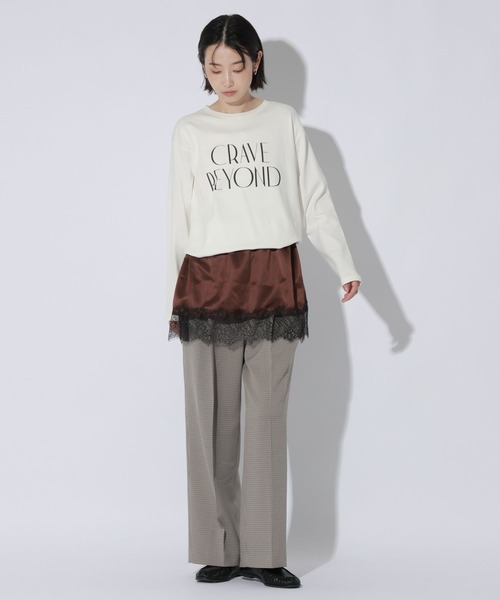 LAKOLE(ラコレ)の「アソートグラフィック長袖 / 1049501(Tシャツ/カットソー・レディース・オフホワイト/チャコール/グレー/ブラウン・FREE)」の6枚目の写真