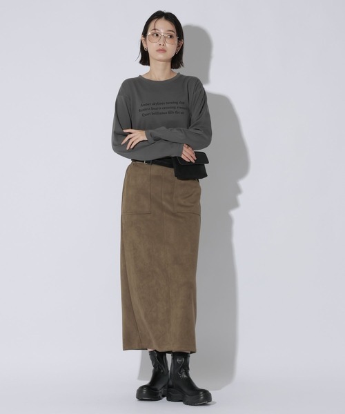 LAKOLE(ラコレ)の「アソートグラフィック長袖 / 1049501(Tシャツ/カットソー・レディース・オフホワイト/チャコール/グレー/ブラウン・FREE)」の16枚目の写真