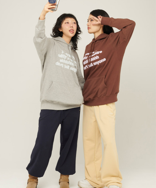 LOTSYOU(ロッツユー)の「LOTSYOU_Dont tell anyone Hoodie Gray(Tシャツ/カットソー・レディース・その他・OS)」の4枚目の写真
