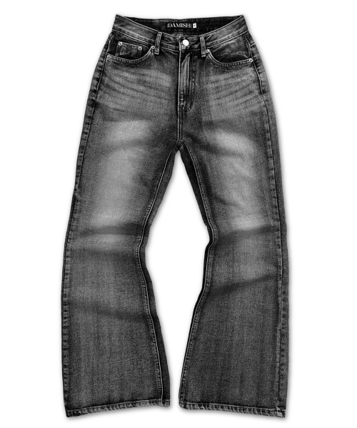 DAMISH(ダミシュ)の「クロス ホットフィックス セミフレアジーンズ_ブラック(デニムパンツ・レディース・ブラック・SMALL/MEDIUM/LARGE)」の4枚目の写真