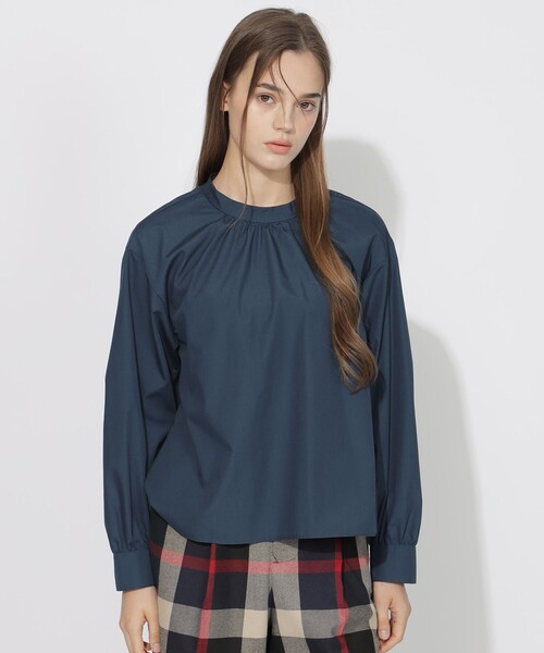 CB CRESTBRIDGE(シービークレストブリッジ)の「【Quiet Check シリーズ】バックリボンブラウス(シャツ/ブラウス・レディース・ダークネイビー/オフホワイト・M)」の1枚目の写真