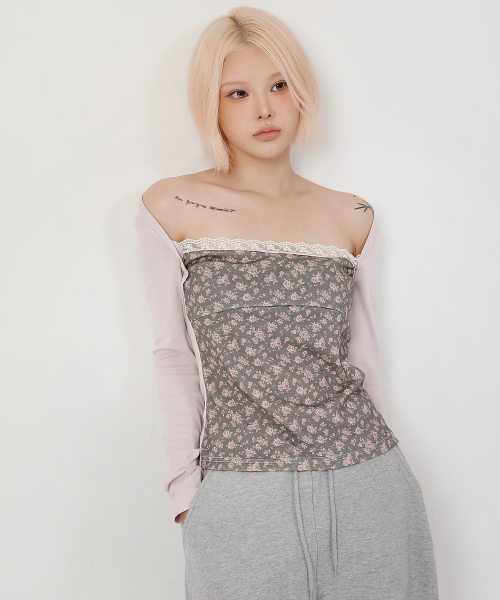 CATTLINE(カトリン)の「レイヤードフローラルTシャツ ピンク(Tシャツ/カットソー・レディース・ピンク・FREE)」の3枚目の写真