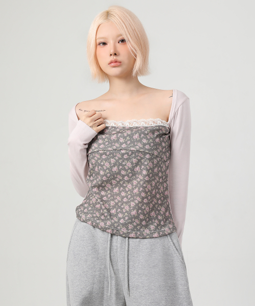 CATTLINE(カトリン)の「レイヤードフローラルTシャツ ピンク(Tシャツ/カットソー・レディース・ピンク・FREE)」の7枚目の写真
