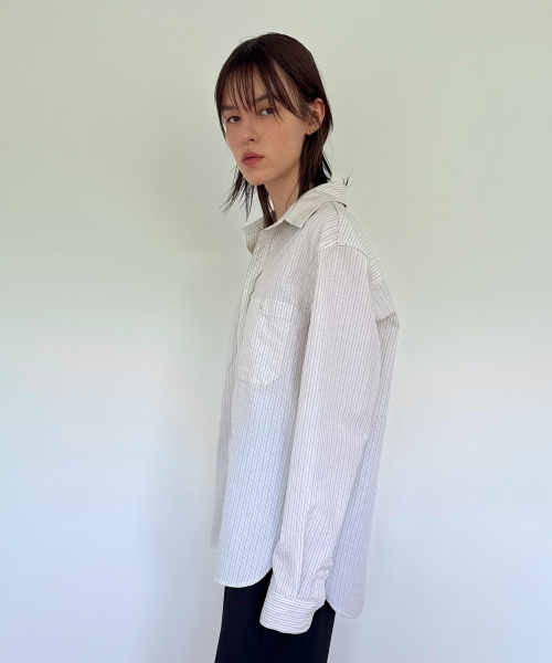 DIAGONAL(ダイアゴナル)の「STRIPE POCKET SHIRTS (ivory)(シャツ/ブラウス・レディース・その他・FREE)」の2枚目の写真