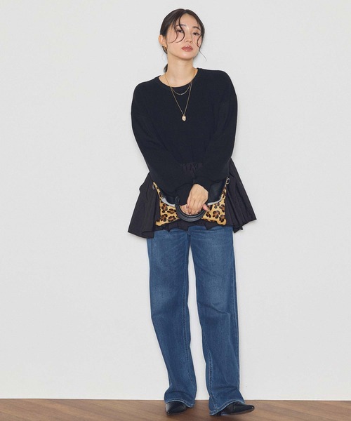 Gready Brilliant(グレディブリリアン)の「立体ペプラムドッキングニット(Tシャツ/カットソー・レディース・グレー×ホワイト/ブラック×ブラック・FREE)」の6枚目の写真