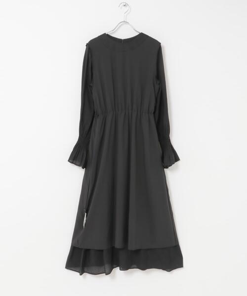 URBAN RESEARCH ROSSO WOMEN(アーバンリサーチ ロッソ)の「シャーリングドットワンピース(ワンピース・レディース・ブラック/モカ・FREE)」の7枚目の写真