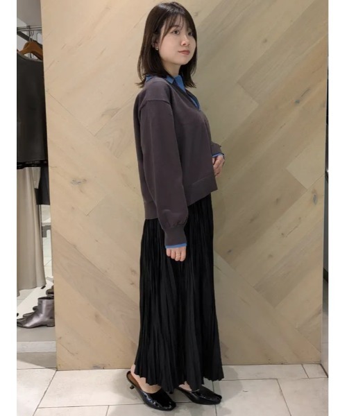Te chichi(テチチ)の「バイカラーポロニット(ニット/セーター・レディース・ネイビー/ブラウン/グレー・F)」の20枚目の写真