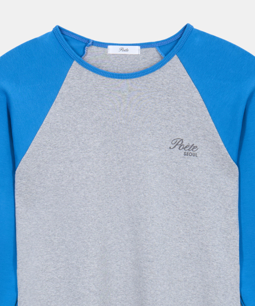 POETSEOUL(ポエットソウル)の「ブロックラグランTシャツ ブルー(Tシャツ/カットソー・レディース・その他・F)」の5枚目の写真
