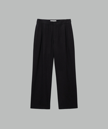 ウールフランネル ルーズフィットパンツ_BLACK
