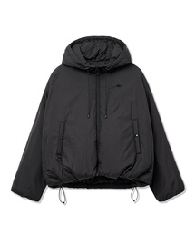 レディース ミニマルシームレスショートパディングフードジャケット