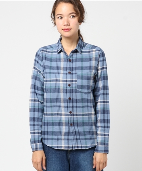 CUBE SUGAR(キューブシュガー)の「先染めネルチェックレギュラーシャツ(シャツ/ブラウス・レディース・マルチ/レッド/グリーン/グレー/ブルー・M/L)」の8枚目の写真