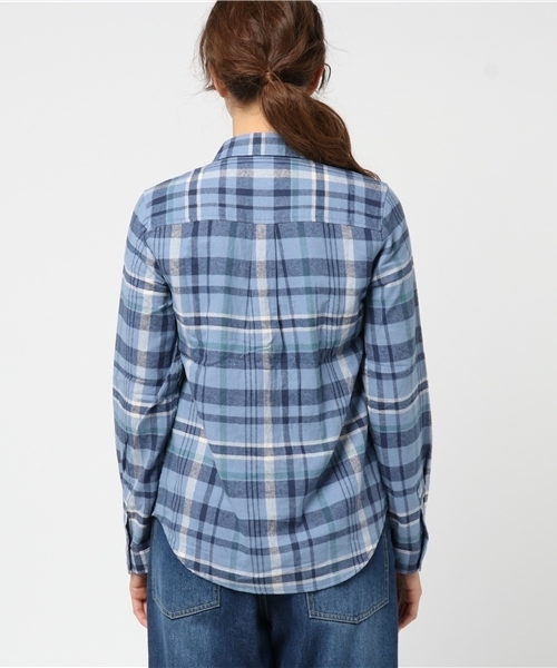 CUBE SUGAR(キューブシュガー)の「先染めネルチェックレギュラーシャツ(シャツ/ブラウス・レディース・マルチ/レッド/グリーン/グレー/ブルー・M/L)」の6枚目の写真