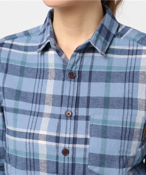 CUBE SUGAR(キューブシュガー)の「先染めネルチェックレギュラーシャツ(シャツ/ブラウス・レディース・マルチ/レッド/グリーン/グレー/ブルー・M/L)」の13枚目の写真