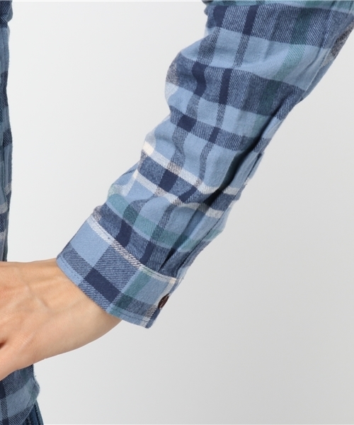 CUBE SUGAR(キューブシュガー)の「先染めネルチェックレギュラーシャツ(シャツ/ブラウス・レディース・マルチ/レッド/グリーン/グレー/ブルー・M/L)」の12枚目の写真