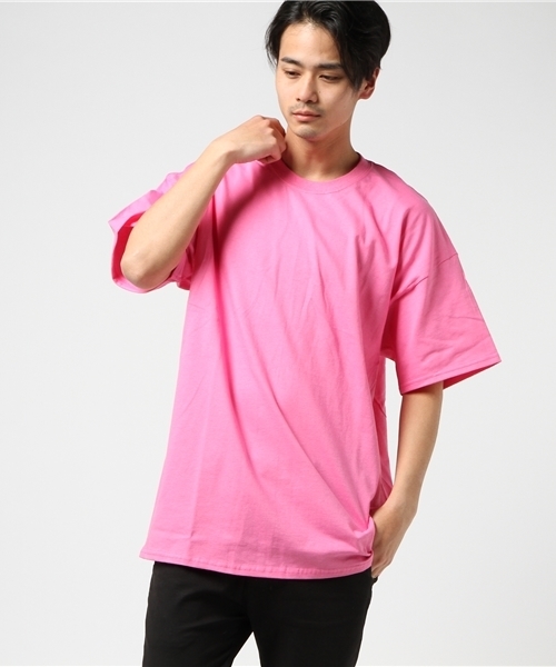 WEGO（ウィゴー）の「WEGO/エクストリームビッグシルエットカットソー（Tシャツ/カットソー・メンズ・イエロー/オレンジ/ライム/ピンク/ブルー/サックスブルー・X-LARGE）」の5枚目の写真