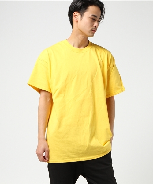 WEGO（ウィゴー）の「WEGO/エクストリームビッグシルエットカットソー（Tシャツ/カットソー・メンズ・イエロー/オレンジ/ライム/ピンク/ブルー/サックスブルー・X-LARGE）」の4枚目の写真